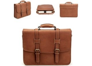 Litigator Leather Flap Laptop Briefcase