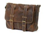 Distressed Leather Messenger Bag