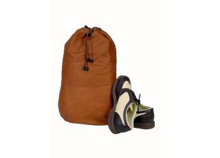 Leather Drawstring Shoe Bag