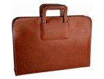 Three way zip Leather Mens handbag Case