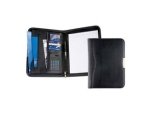 A4 Deluxe Leather Conference Folder Zipped