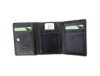 Luxury Men's Black Leather Tri Fold Wallet