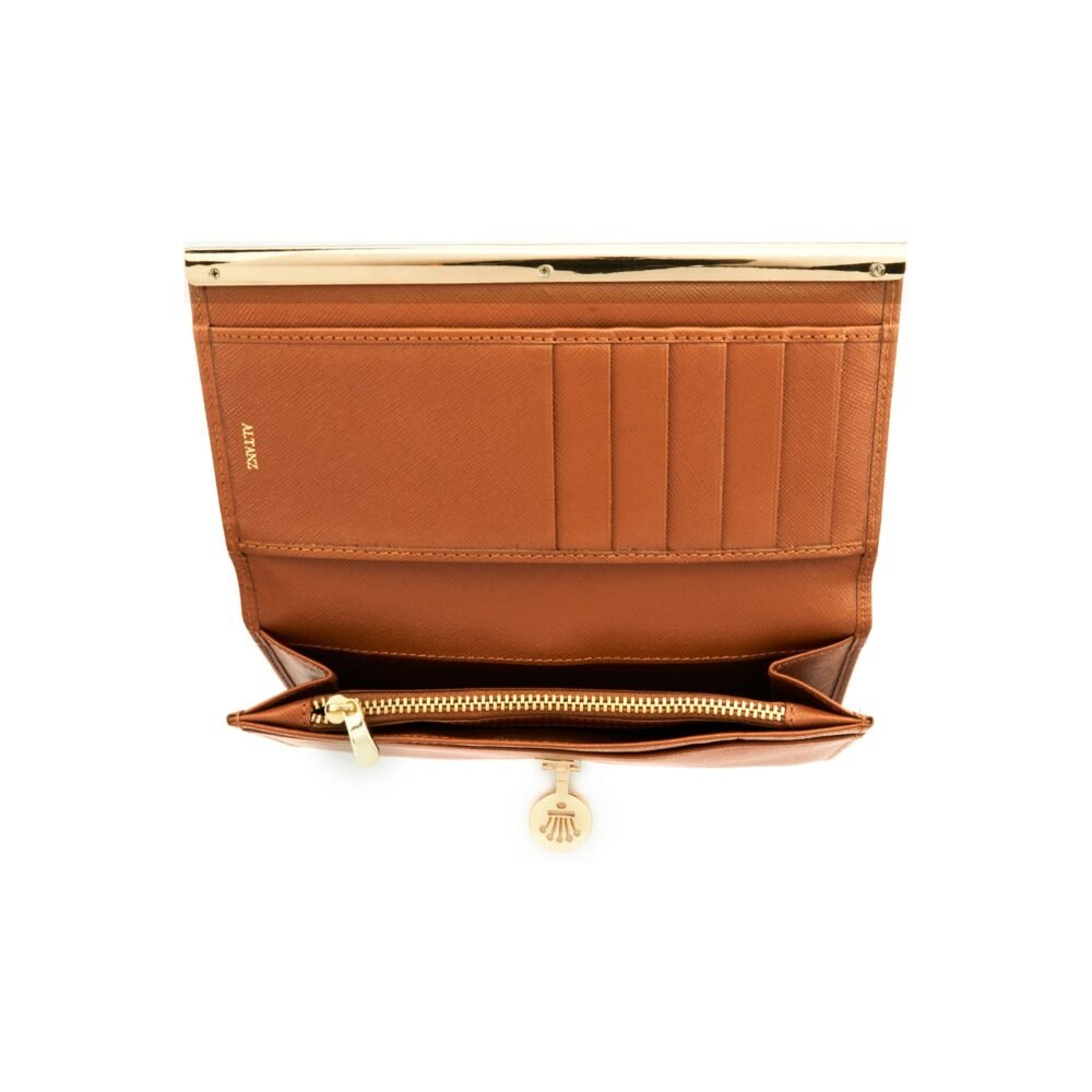 Women's Continental Leather Clutch with Clasp - Image 2