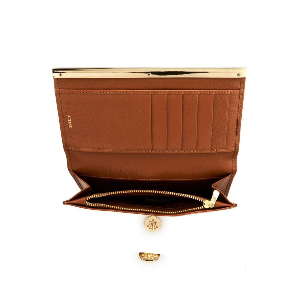 Women's Continental Leather Clutch with Clasp - Image 5